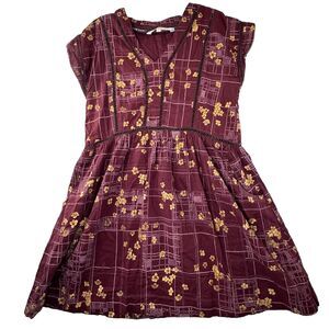 All About You Deepika Padukone- Dark Purple Floral Sun Dress Size Large Tropical